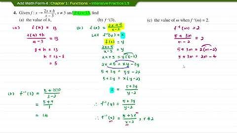 Add Math Form 4 - Chapter 1: Functions - Intensive Practice 1.3