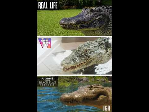 GTA 6 VS Real Life VS AC Black Flag Resynced - Alligator Comparison