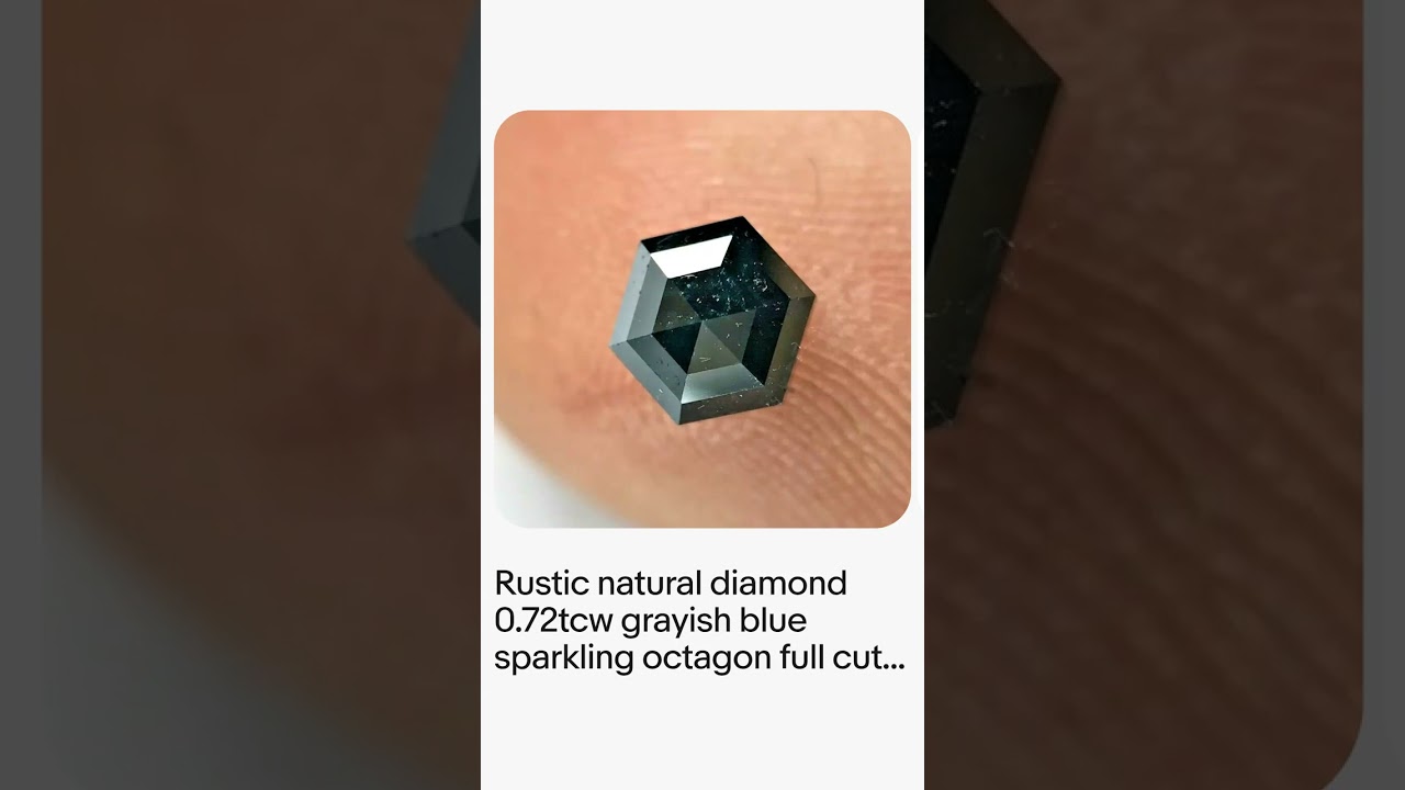Rustic natural diamond 0.72tcw grayish blue sparkling octagon full cut for gift