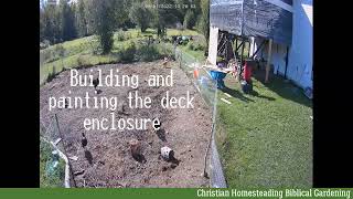 #Homesteading #Construction Time Lapse Building and painting deck enclosure. Time lapse.