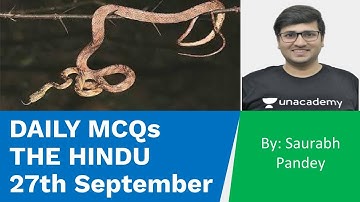 27th September | Current Affairs Based Daily MCQs | UPSC CSE/IAS 2020 | Saurabh Pandey