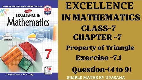 Excellence Math | Class -7 | Chapter -7 | Prachi | Ncert  | Exercise-7.1| Question -(4 To 9)