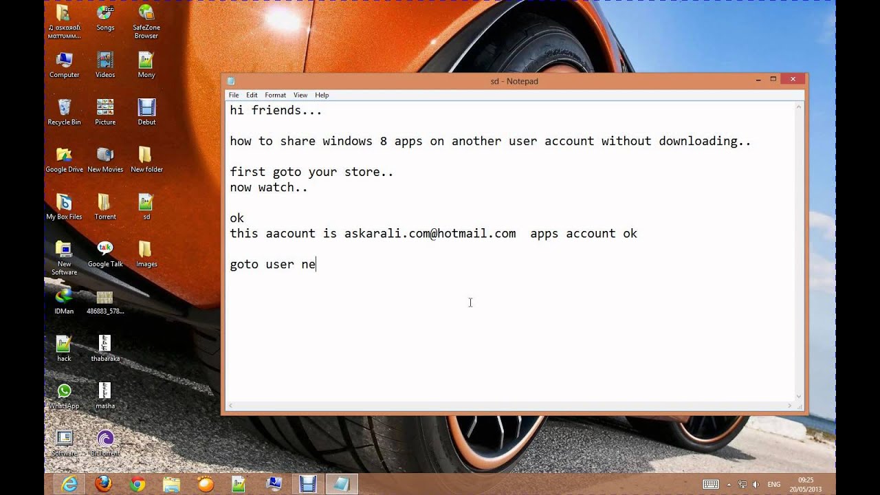 how to share windows 8 apps on another user account ...