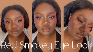 Red Smokey Makeup Look for Dark Skin