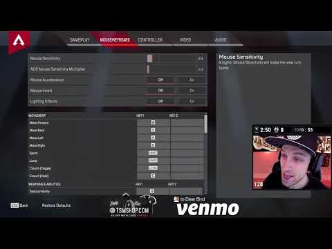My Keybindings And Sensitivity Setting And Why I Use Them Tsm Viss Apex Legends By Viss