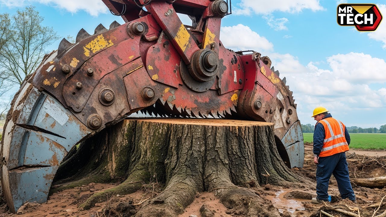 Extreme Dangerous Fastest Big Chainsaw Cutting Tree Machines | Monster Stump Removal Excavator #69