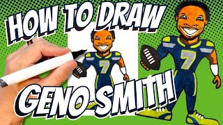 How to Draw Geno Smith for Kids - Seattle Seahawks NFL Football Quarterback Profile