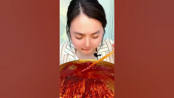 This Show Eating Enoki Mushroom With Chilli Spicy Yummy Asmr Mukbang