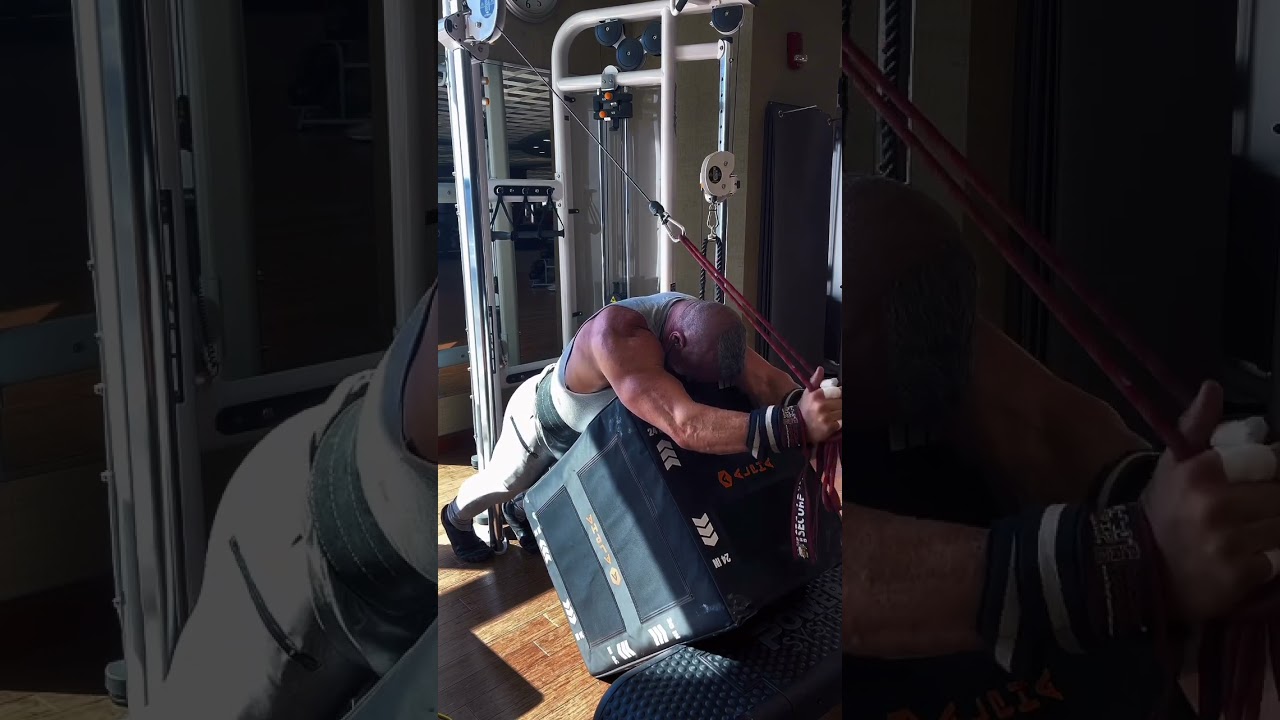 For an amazing way to isolate the triceps, try these leaning overhead tricep extensions #triceps