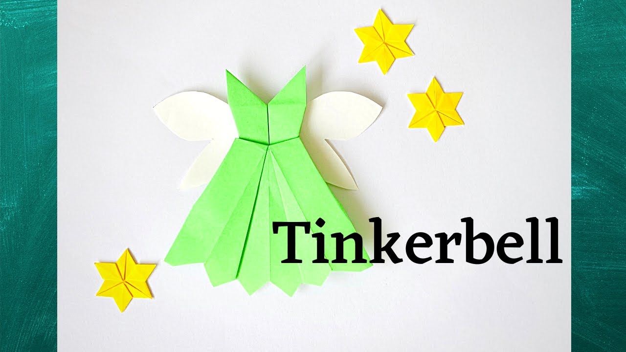 【折り紙】『ピーターパン』 ティンカーベルのドレス【かわいい】／【Origami】 “Peter Pan” Tinkerbell Dress  【Cute】