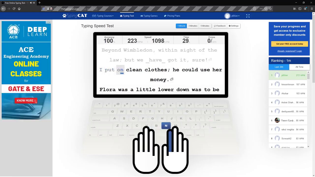 Making automated typing test in thetypingcat.com pusing python - YouTube