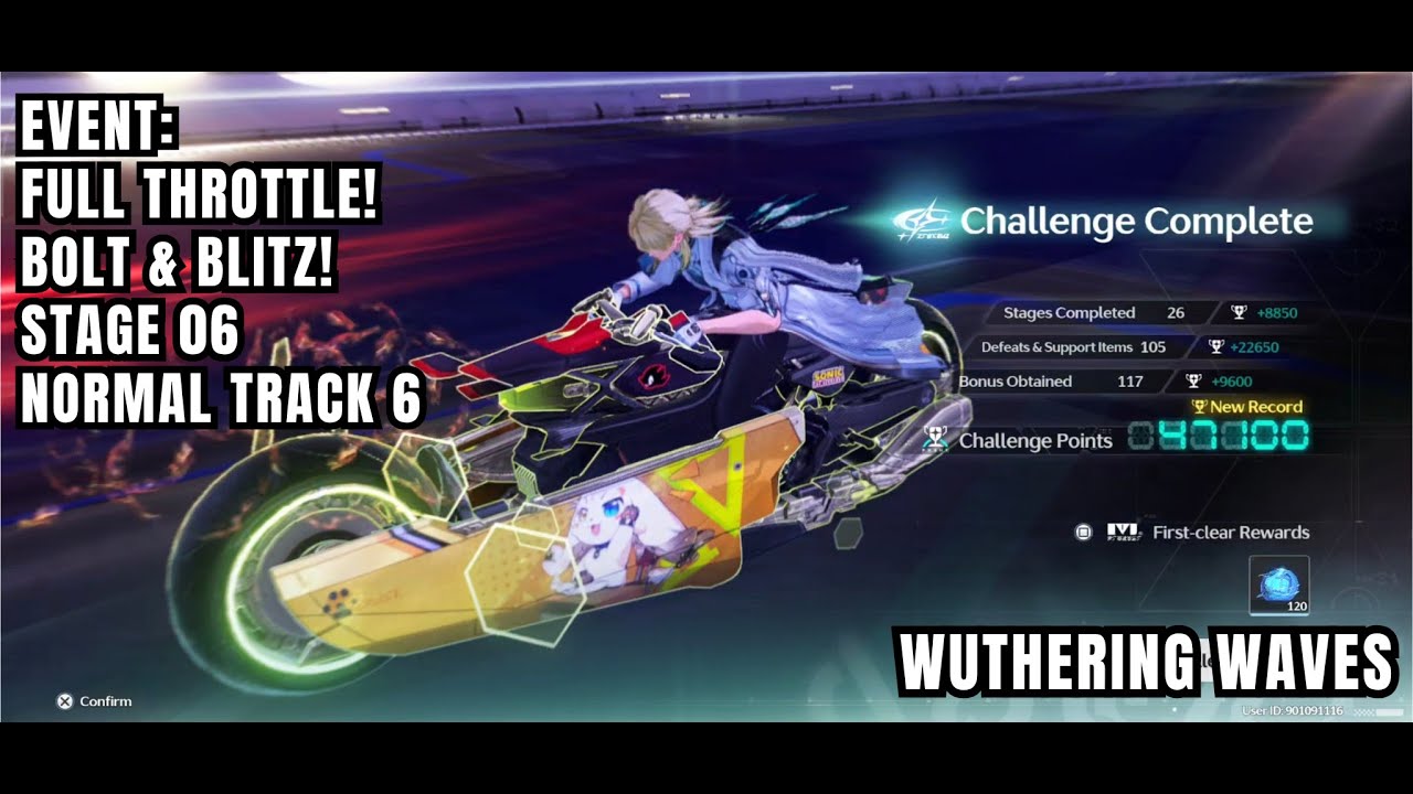 [Wuthering Waves Event] Full Throttle! Bolt & Blitz! - Stage 06 - Normal Track 6 - 47100 Pts - Day 3