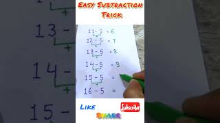 Easy Subtraction Trick - avoid the borrowing - mentally Subtraction #shorts #tricks #maths