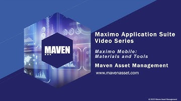 Maximo Mobile: Materials and Tools