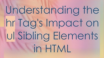 Understanding the hr Tag