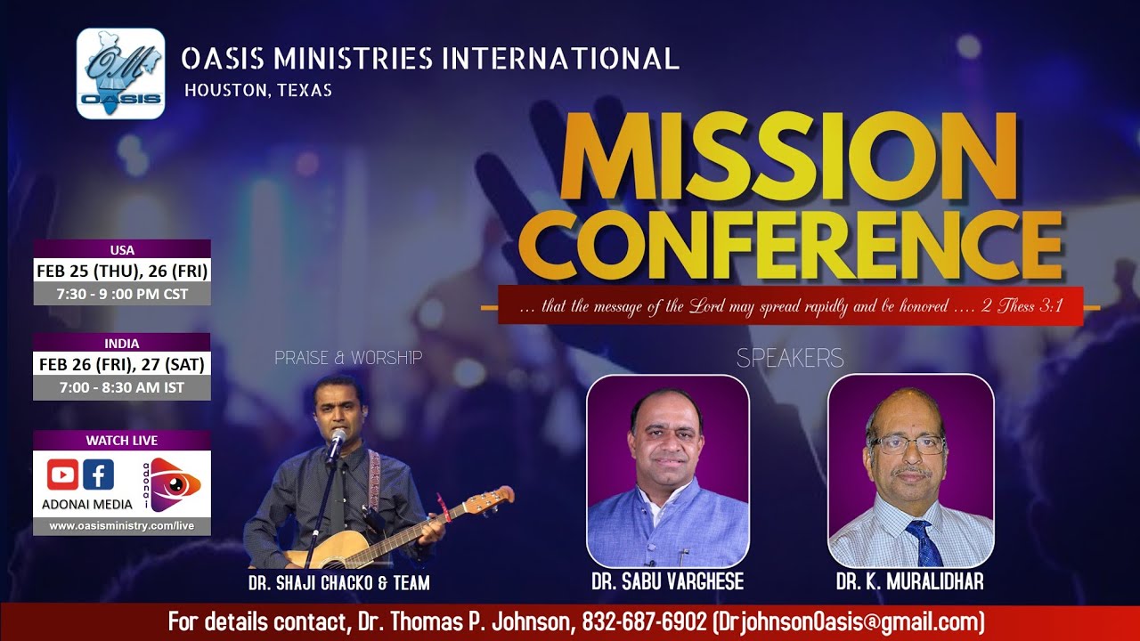 DAY 2 Mission Conference - Oasis Ministries - YouTube