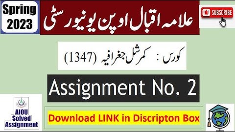 ⏩ AIOU Code 1347 Solved Assignment No.2 Spring 2024 |Subject: Commercial Geography |Level: FA/ I Com