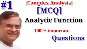 MCQ Analytic Function Bsc Maths 6th Sem Complex Analysis Multiple Choice Questions