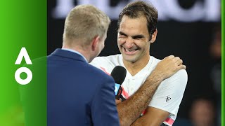 Roger Federer on court interview (SF) | Australian Open 2018