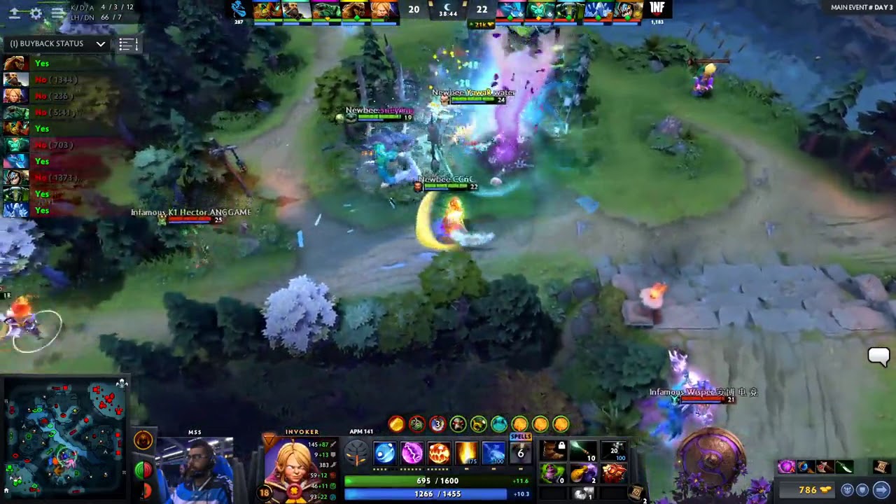 GG fight | Infamous vs Newbee game 3 | TI9 day 3 main event |