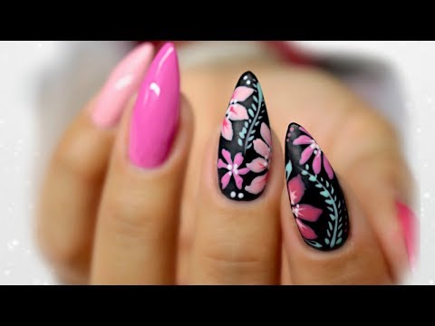 🌸🖤BLACK FLORAL NAILS | UGLY DUCKLING | INSPIRATION SET🖤🌸