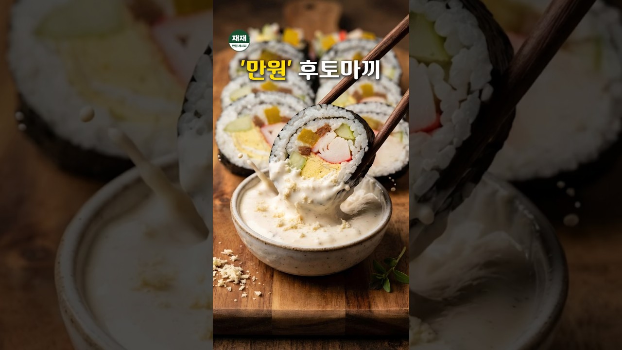 갓성비 비주얼 끝판왕 가성비 후토마끼! 레시피 숏폼 썸네일