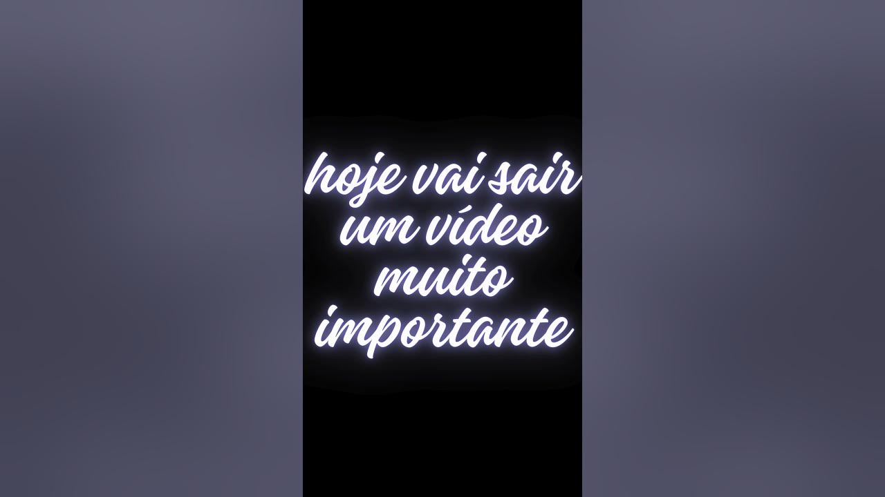 hoje vai sair um vídeo muito importante sobre apagãoapagão mundial