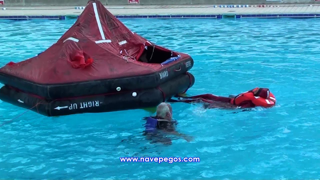 life raft righting techniques