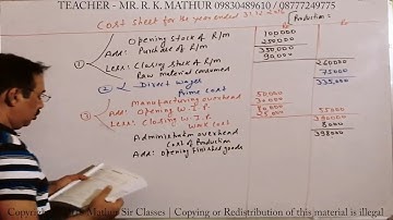 Cost sheet Solved Sums 2.1 | Cost Accounting | Mathur Sir Classes