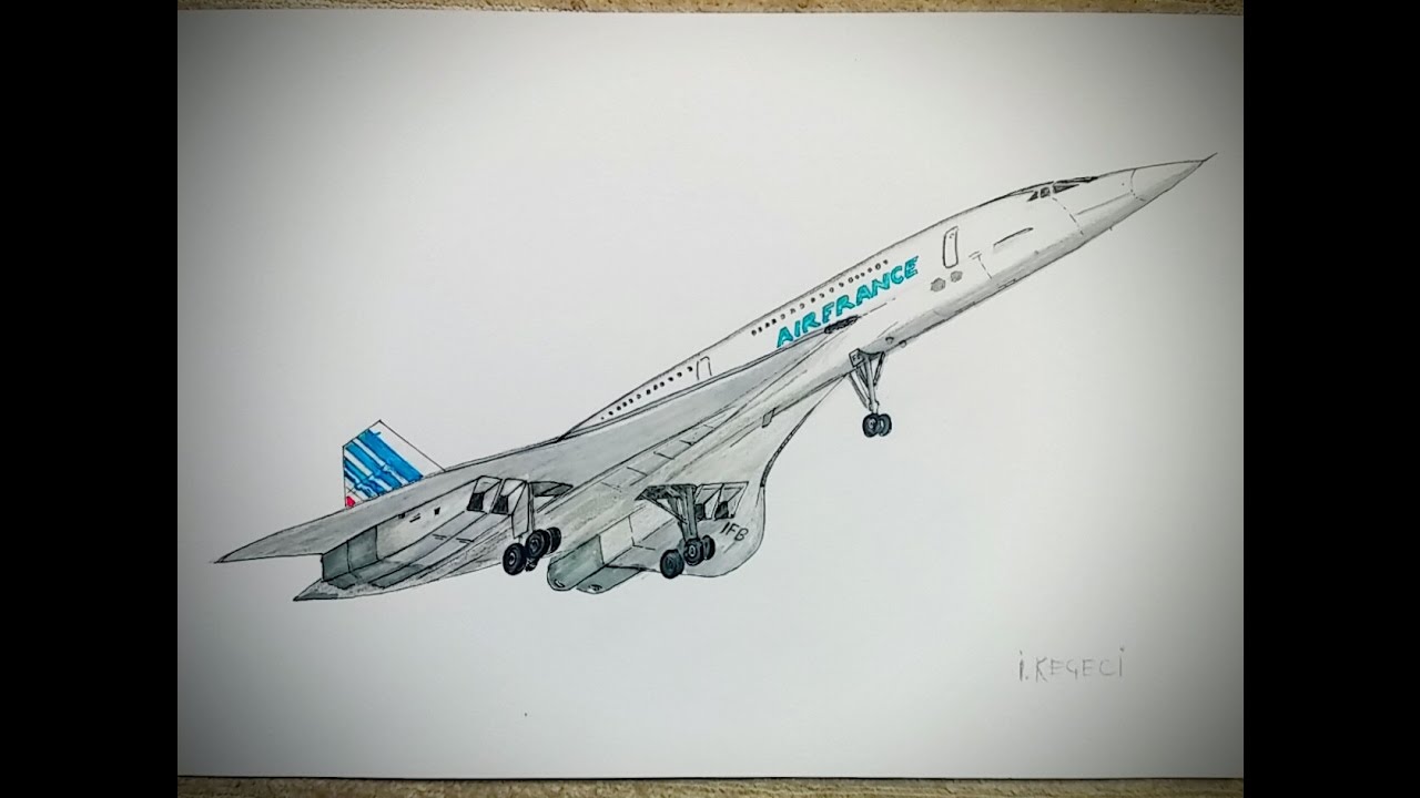 Concorde, Air France,drawing timelapse - YouTube
