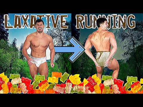 I SH*T I QUIT - Laxative Gummy Bear RUNNING Experiment | Bodybuilder VS Crazy Cardio Test