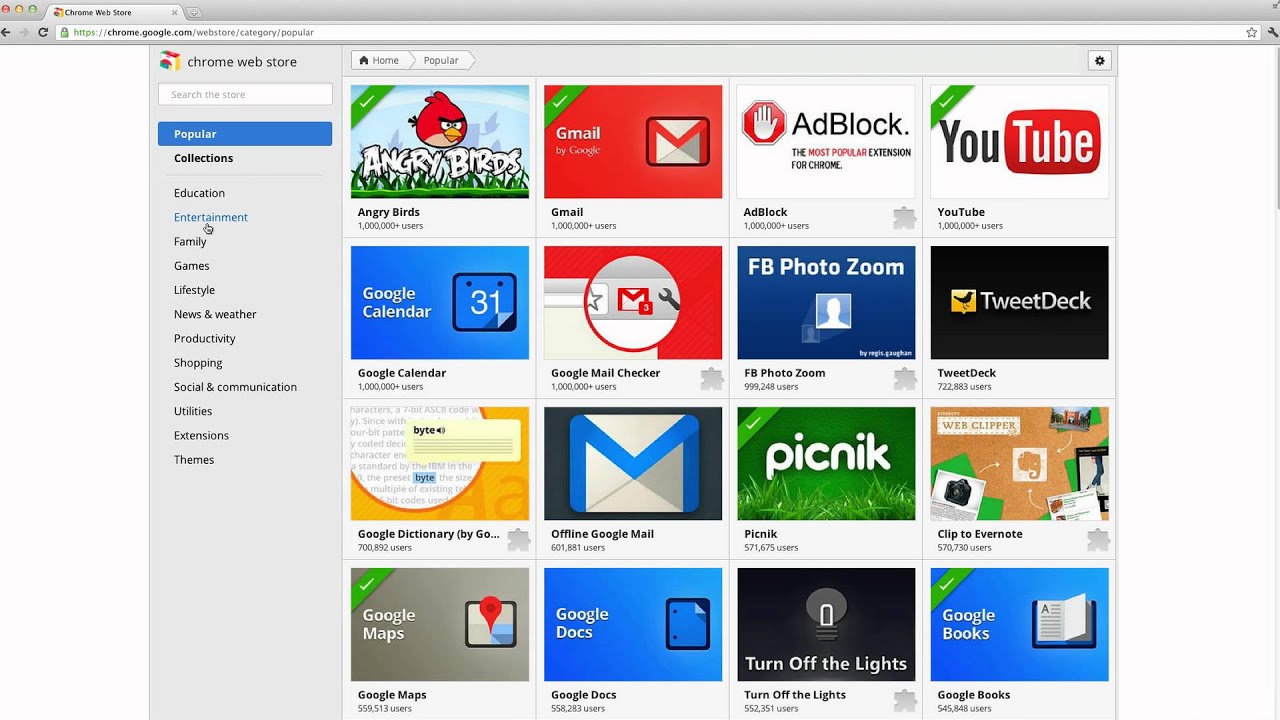 Chrome app store