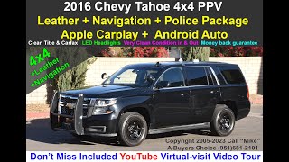 2016 Chevy Tahoe Police 4x4 Black with Leather Navigation Apple Carplay for sale 12 2023 by mybestcarcom 346 views 5 months ago 22 minutes