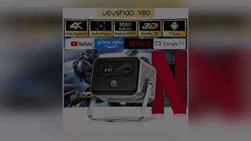 A must-have product! VEVSHAO V80 4K Projector Full HD1080P 2200 Anis Lumens Android 11.0 WiFi 6 Vi