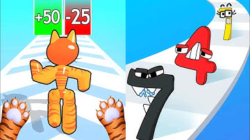 Bad Cat Sim VS Merge Number Run - All Levels SpeedRun Gameplay (Android, iOS) Part 1