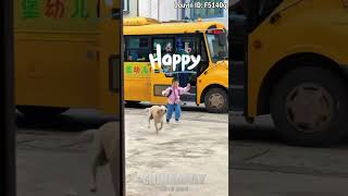 The dog's welcome home ritual after school