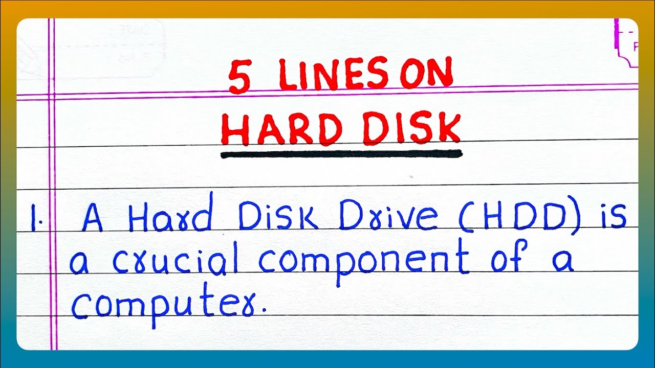 Few lines on HARD DISK | HARD DRIVE | 5 | Five Lines on HARD DISK ...