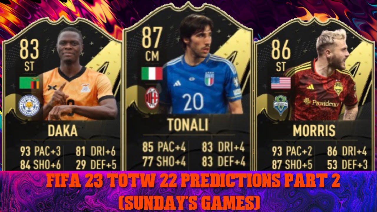 FIFA 23 TOTW 22 PREDICTIONS PART 2 FT. 🇿🇲 DAKA, 🇺🇸 MORRIS AND 🇮🇹 TONALI