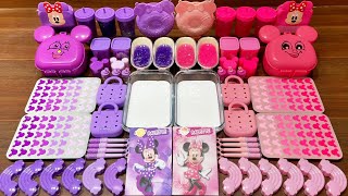Purple Vs Pink Mickey Mouse I Mixing Random Into Glossy Slime I Relax With Videos