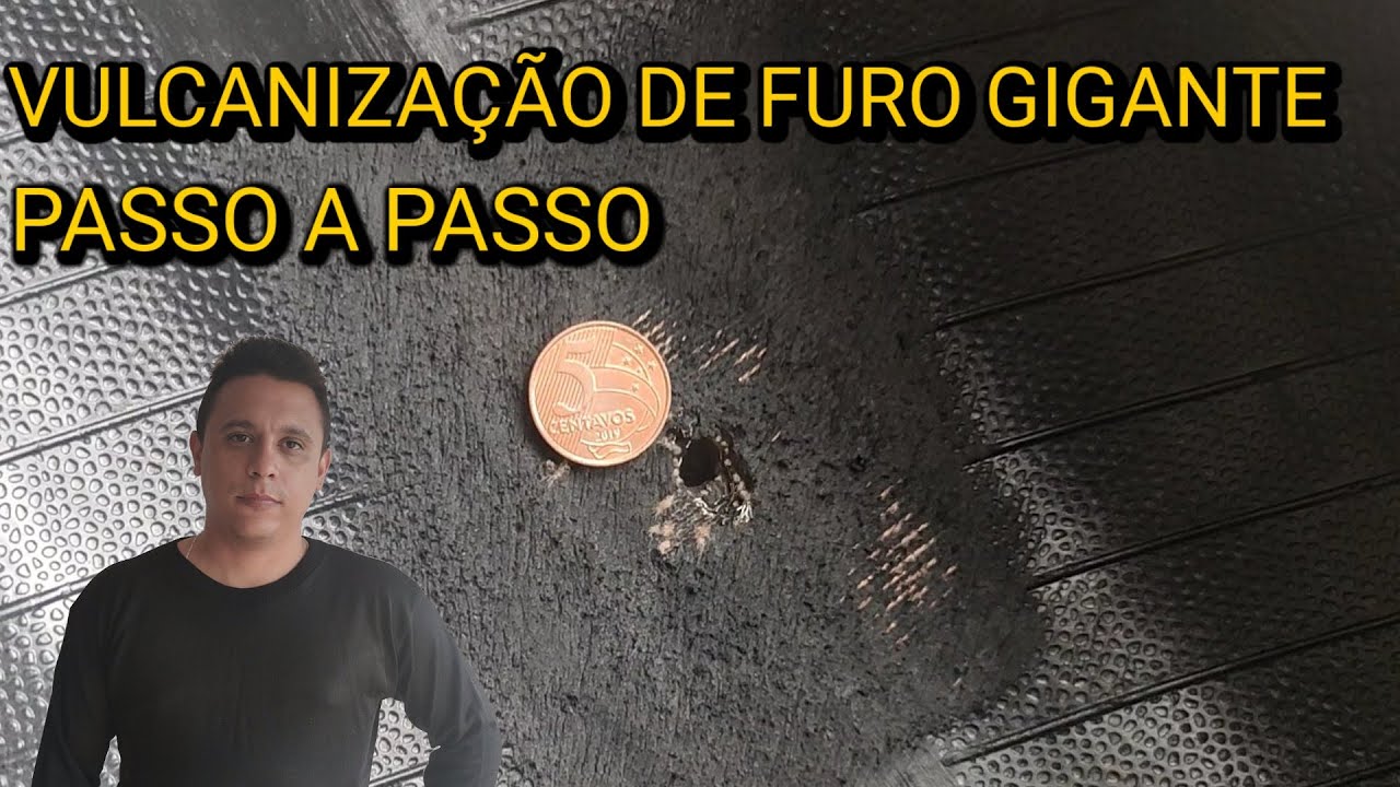 VULCANIZAÇÃO PASSO A PASSO. FURO GIGANTE!!!  (TIRE VULCANIZATION)