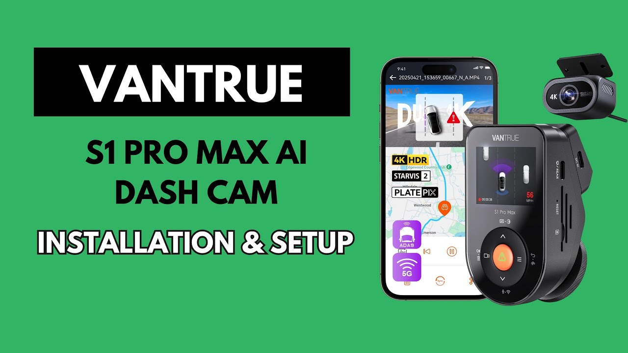 Установка и настройка: Руководство пользователя автомобильного видеорегистратора Vantrue S1 Pro M...