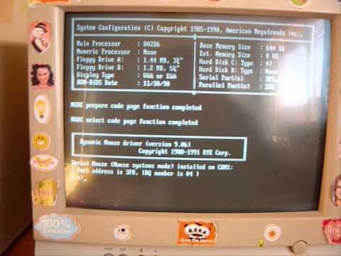 Oude trust computer (MS DOS 5.0) - YouTube