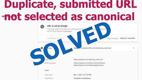 Duplicate submitted URL not selected as canonical SOLVED