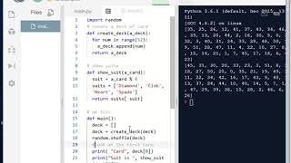 Python Demo - use list to implement a deck of card