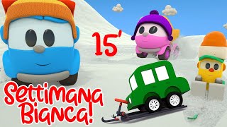 Settimana Bianca con Leo il Camioncino Curioso e Lea! Compilation per bambini Sci e Slittini