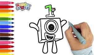 (Numberblocks) How To Draw Numberblock One | Drawing & Coloring Tutorial For Kids | Art Ideas