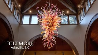 Discover Biltmore’s “Iris Gold and Garnet Chandelier” by Chihuly | Asheville, NC