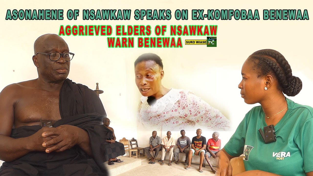 SuroWiase Crew meet AsonaHene of NsawKaw and aggrieved elders on Ex-Komfobaa Benewaa allegations.