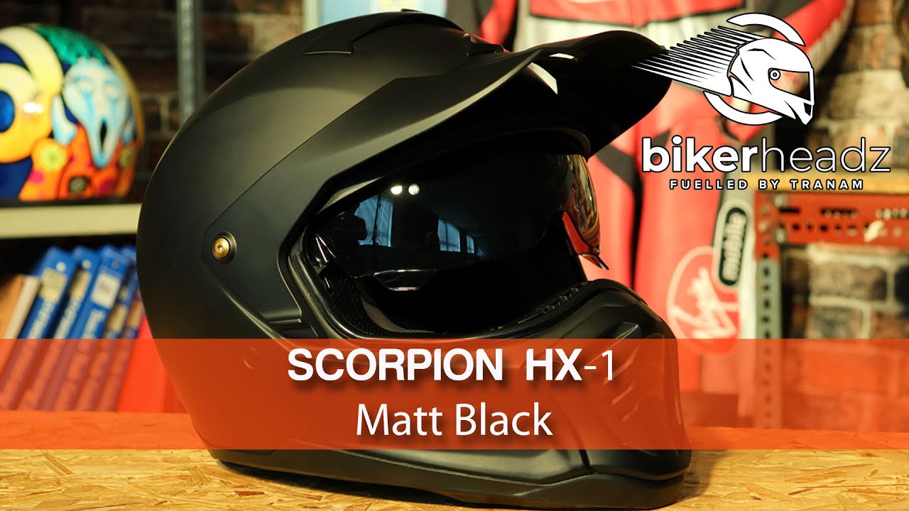 SCORPION EXO HX-1 Motorcycle Helmet (previously EXO Fighter) |  Bikerheadz.co.uk - YouTube