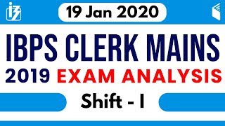 IBPS Clerk Mains (19th Jan 2020, 1st Shift) | Exam Analysis & Asked Questions